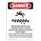 Signmission Safety Sign, OSHA Danger, 14" Height, Aluminum, Rotating Driveline, Portrait OS-DS-A-1014-V-1775 - alternate 1